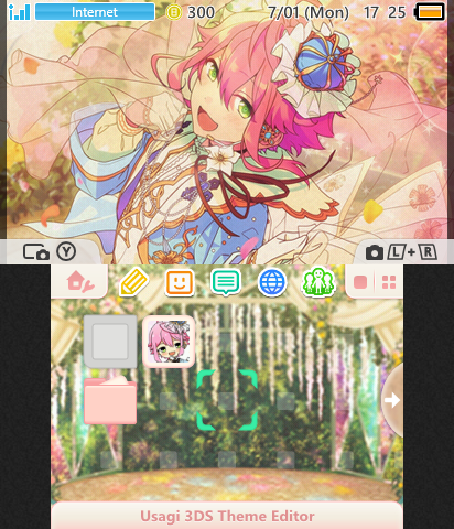 mockup of custom 3ds theme featuring Tori Himemiya